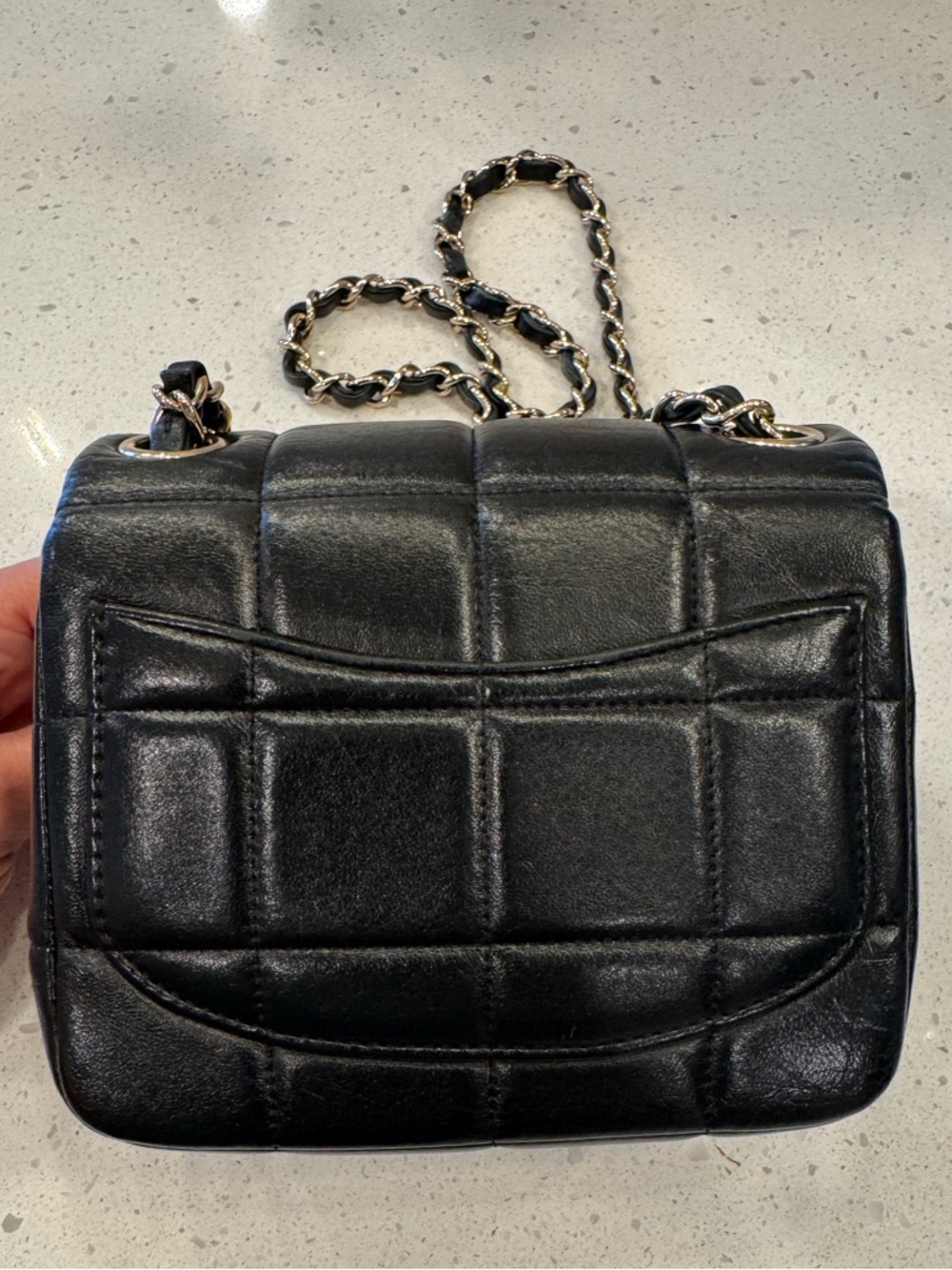 Chanel Monaco Mini Square Flap Bag Black Lambskin Light Gold Hardware - Picture 2 of 9